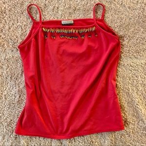 Vintage -Clockhouse tank with bead fringe detail